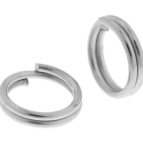 50 anneaux doubles ouverts - 10 mm - argent mat - anneaux de jonction - ronds (ado10am)