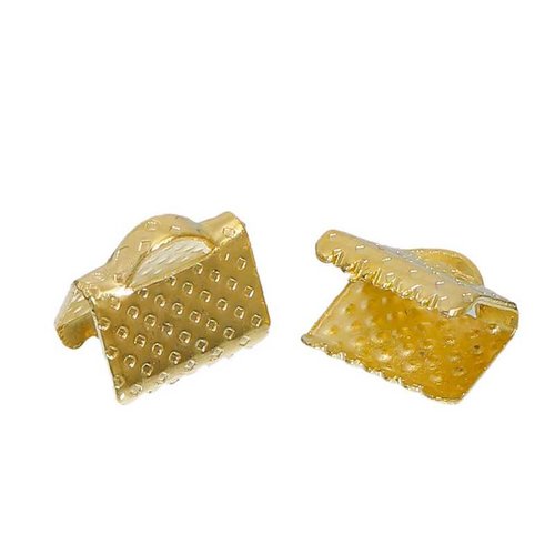 10 fermoirs-griffe - 8 x 6 mm - doré - attaches ruban - pinces - mâchoires (fg08d)