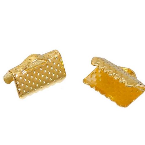 10 fermoirs-griffe - 10 x 8 mm - doré - attaches ruban - pinces - mâchoires (fg10d)