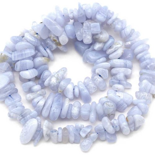20 perles chips agate blue dentelle blue lace - 5 - 8 mm - bleu ciel- perles concassées - rocaille - nuggets - pierres gemmes (agblch-1)