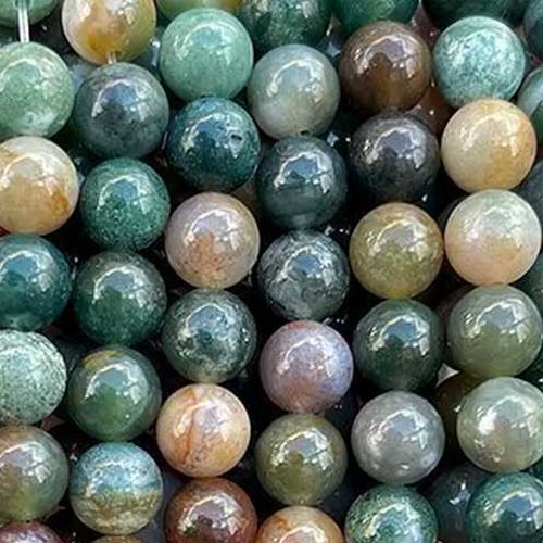20 perles agate indienne - 4 mm - couleurs variées - pierres gemmes - rondes (agip04-1 )