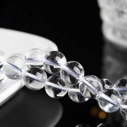 5 perles cristal de roche - quartz cristal - 12 mm - translucide - transparent - pierres gemmes - rondes (crp12-1)
