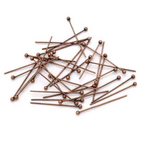 50 clous à tête boule - 20 mm - couleur cuivre - tiges à tête boule - clous tiges à bille (cttb20cr)