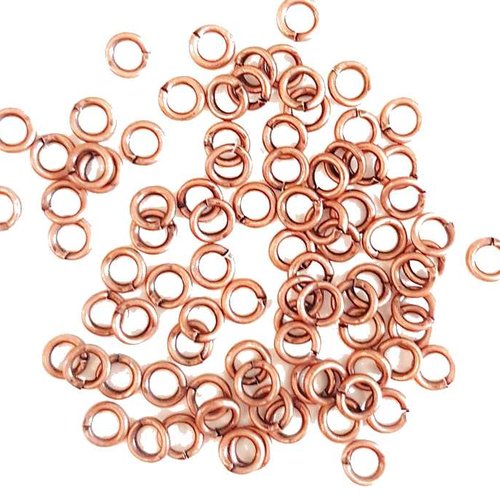 50 anneaux simples ouverts  - 3 mm - doré rose - anneaux de jonction - ronds (aro03dr)