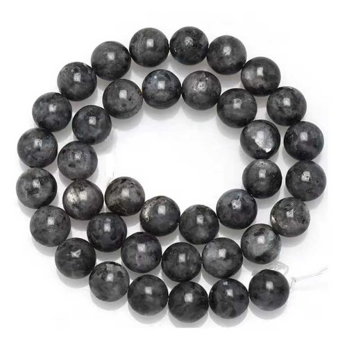 20 perles labradorite - 4 mm - gris naturel - pierres gemmes - rondes (labp04-1 )