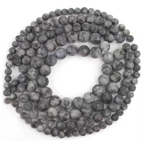 20 perles labradorite - 4 mm - gris naturel - givrées dépolies - pierres gemmes - mattes - rondes (labp04-2 )