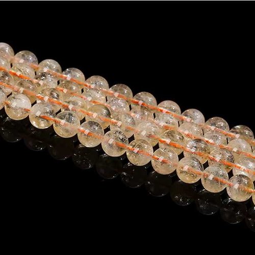 20 perles citrine chauffée - 4 mm - jaune pâle à jaune miel - pierres gemmes - rondes (citp04-1 )