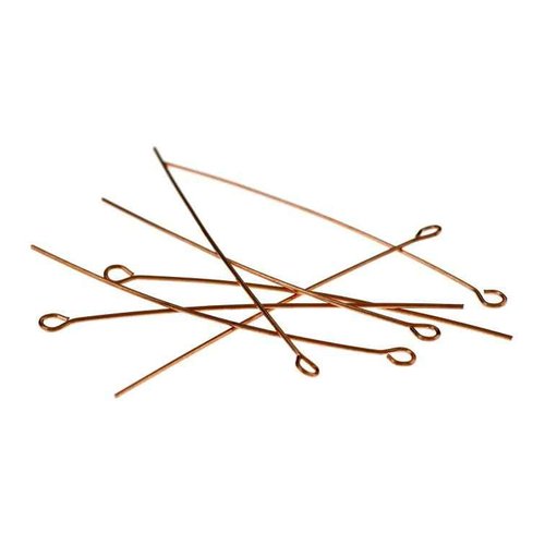 20 tiges à oeil - 40 mm - couleur cuivre rouge - tiges à tête ronde - clous-tiges (cttr40cr)