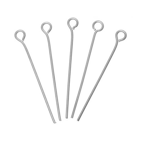 20 tiges à oeil - 40 mm - acier inoxydable 304 inox - acier argenté - tiges à tête ronde - clous-tiges (cttr40in)