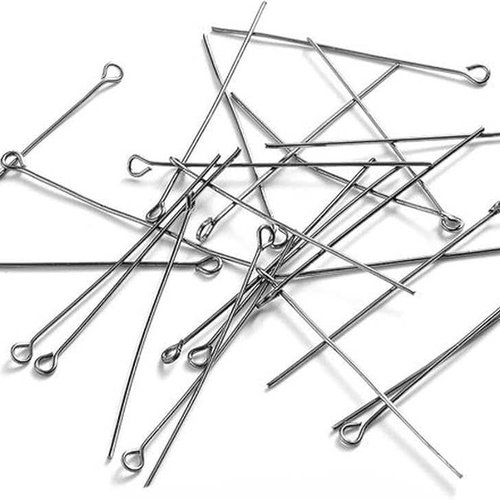 50 tiges à oeil - 45 mm - couleur gunmetal - noir anthracite - tiges à tête ronde - clous-tiges (cttr45gm)