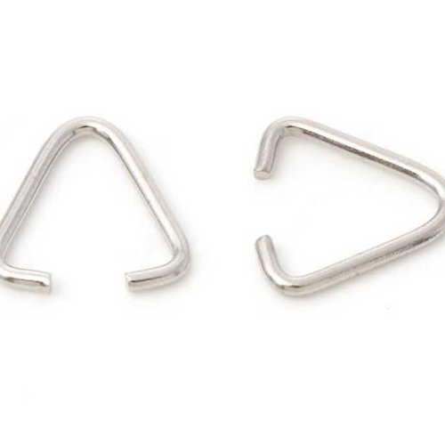 10 anneaux connecteurs triangles - 15 x 15 mm - argent mat - ouverts - anneaux de jonction (atr15am)