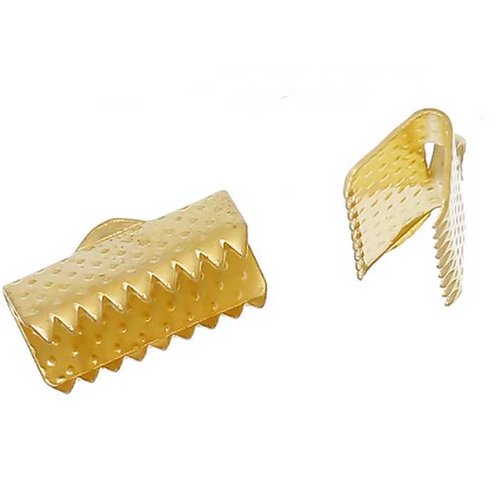 20 fermoirs-griffe - 13 x 8 mm - doré - attaches ruban - pinces - mâchoires (fg13d)
