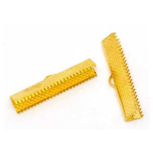5 fermoirs-griffe - 30 x 8 mm - doré - attaches ruban - pinces - mâchoires (fg30d)