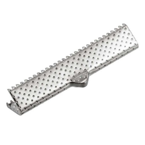5 fermoirs-griffe - 35 x 8 mm - argenté - attaches ruban - pinces - mâchoires (fg35a)