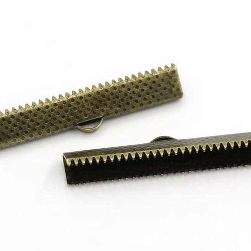 5 fermoirs-griffe - 35 x 8 mm - couleur bronze vieilli - attaches ruban - pinces - mâchoires (fg35ba)