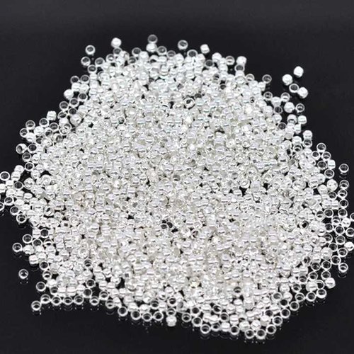 50 perles à écraser - 1.5 mm - argenté - perles de serrage - à sertir - à coller (pae1.5a)