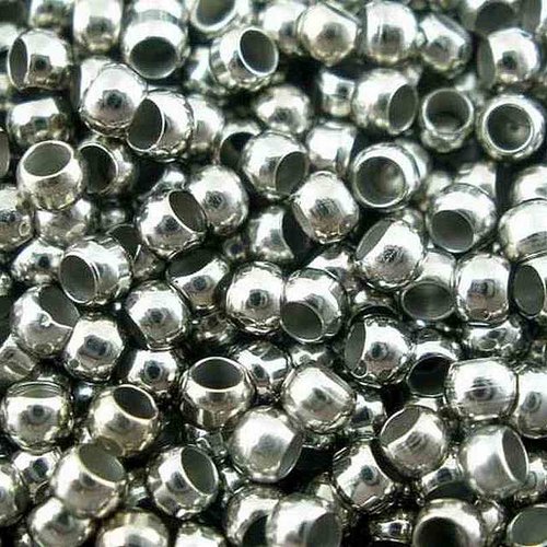 100 perles à écraser - 2.5 mm - couleur argent mat - perles de serrage - à sertir - à coller (pae2.5am)