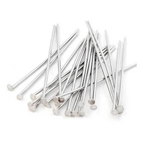 20 clous à tête plate - 30 mm - laiton - argenté - tiges à tête plate - clous-tiges (cttp30la)