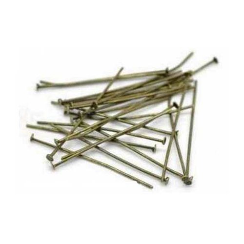 50 clous à tête plate - 30 mm - couleur bronze vieilli - tiges à tête plate - clous-tiges (cttp30ba)