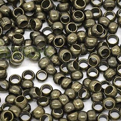 50 perles à écraser - 3 mm - couleur bronze vieilli - perles de serrage - à sertir - à coller (pae03ba)