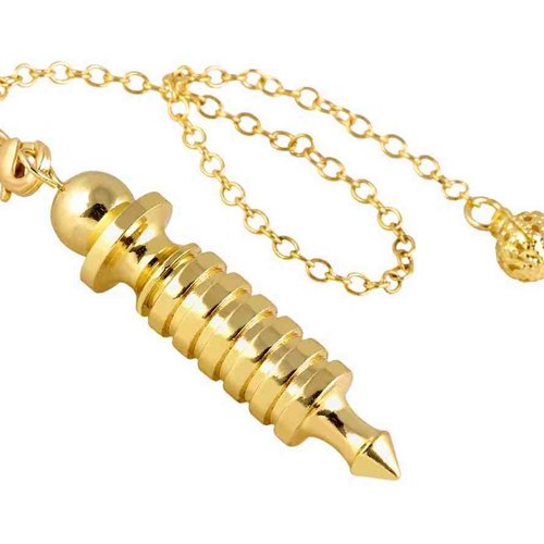 1 pendule pendentif égyptien isis osiris en métal - cuivre doré - avec chaîne dorée (pm-egio02)