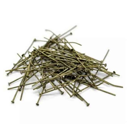 20 clous à tête plate - 35 mm - couleur bronze vieilli - tiges à tête plate - clous-tiges (cttp35ba)