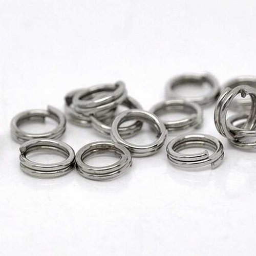 100 anneaux doubles ouverts - 4 mm - couleur argent mat - anneaux de jonction - ronds (ado04am)