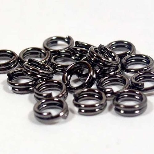 100 anneaux doubles ouverts - 4 mm - couleur gunmetal - noir anthracite - anneaux de jonction - ronds (ado04gm)
