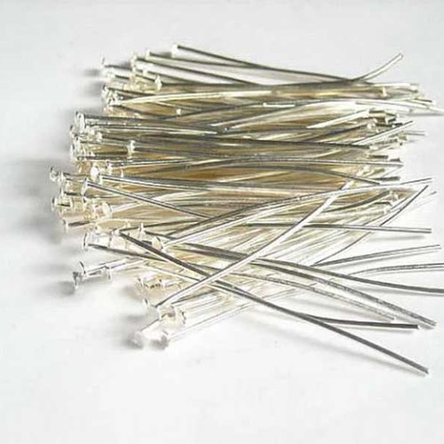 50 clous à tête plate - 40 mm - argenté - tiges à tête plate - clous-tiges (cttp40a)