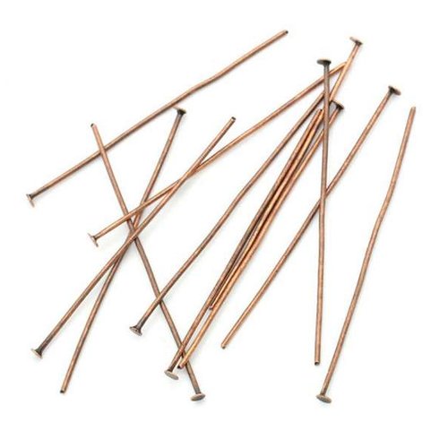 20 clous à tête plate - 40 mm - couleur cuivre rouge - tiges à tête plate - clous-tiges (cttp40cr)