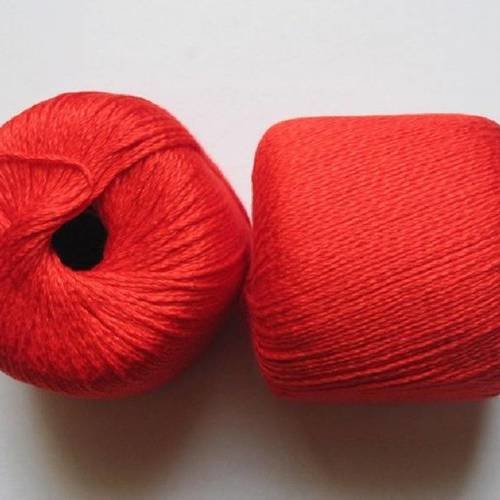 10 pelotes pur coton  rouge splendida