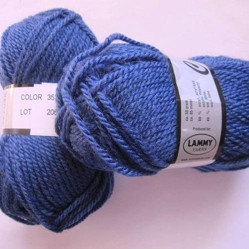 2 pelotes  laine canada bleu jean 352 lammy yarns