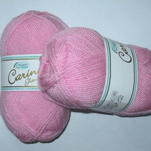 4 pelotes carina glanzperle rose 10 rellana