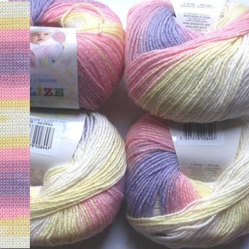 2 pelotes baby wool bayadère 4006 alize
