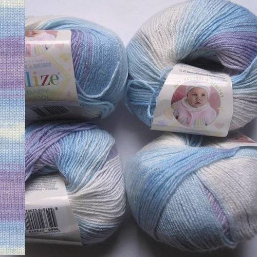 2 pelotes baby wool bayadère 3566 alize