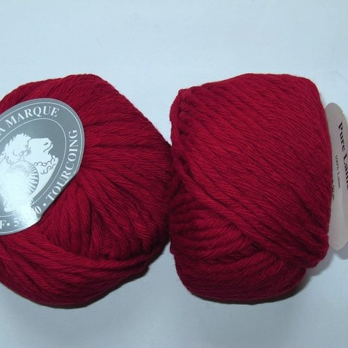 5 pelotes pure laine n°8  rouge bordeaux 143