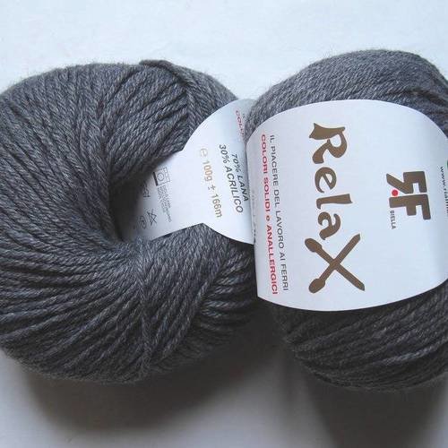 200 gr  laine relax gris anthracite 01 rial filati
