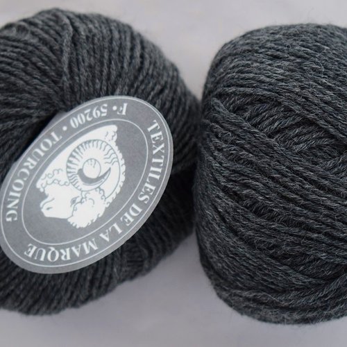 5 pelotes laine  lana  gris anthracite 30 textiles de la marque