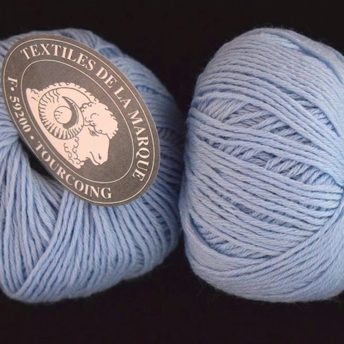 5 pelotes laine  lana  bleu ciel 5 textiles de la marque