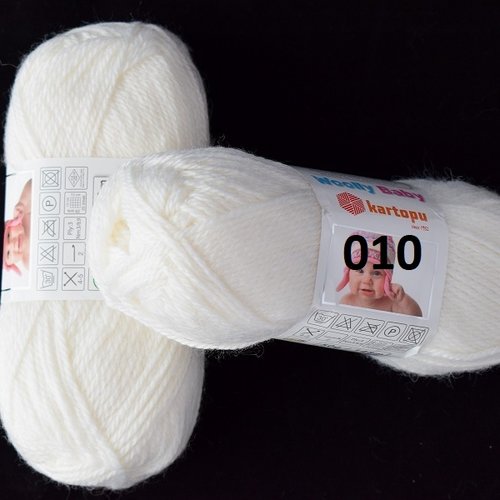5 pelotes woolly baby blanc 010 avec laine