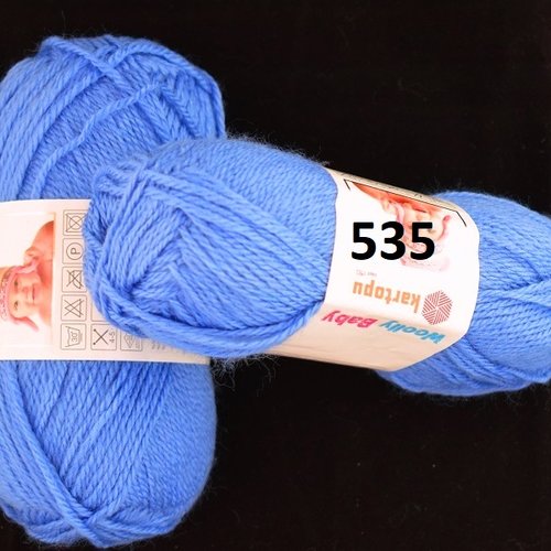 5 pelotes woolly baby bleu 535 avec laine