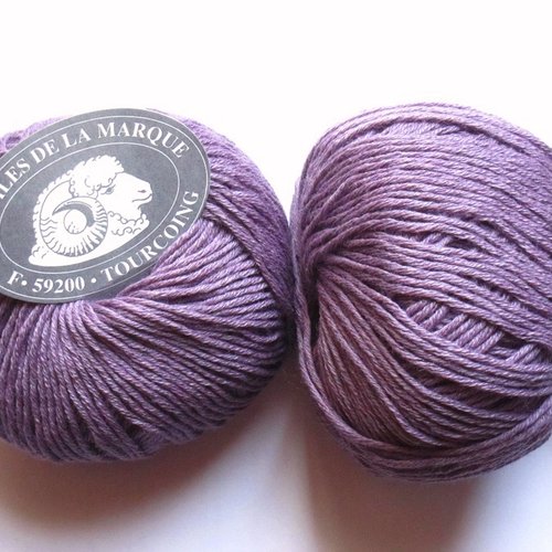 5 pelotes fifty violet de manganèse 405 laine mérinos