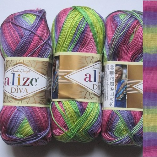yarn 1815 tricot laine à tricoter pour bébé avec dégradé de couleur pour bébé pour crochet Alize Lot de 5 pelotes de laine turque Diva Batik de qualité supérieure acrylique 