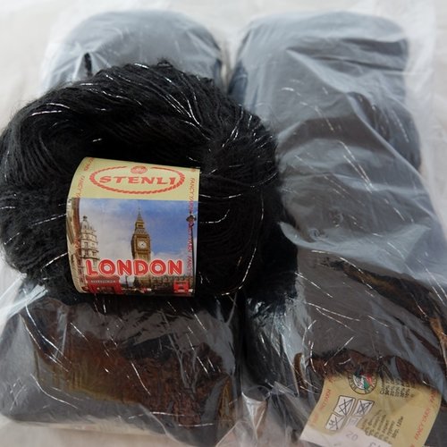 10 pelotes fantaisie london noir 13 laine lurex stenli