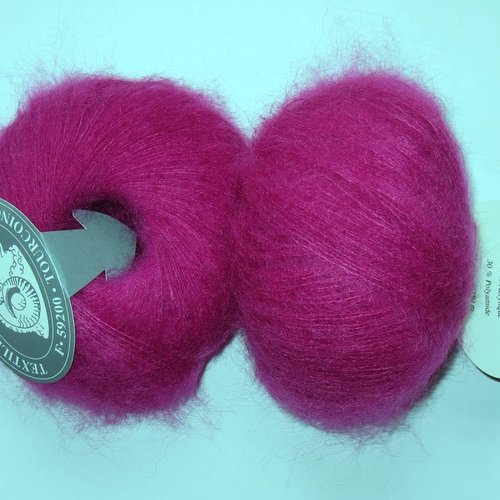 4 pelotes 50 kid mohair laine fine timothy fuchsia