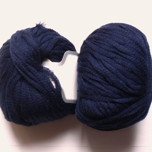 8 pelote 50 gr lacet avec laine ribbon wool marine 51498
