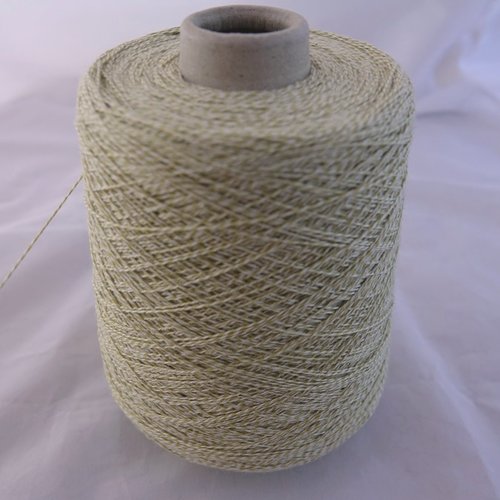 1 cône 480 gr 60% coton fin blanc et tilleul-coton à crocheter