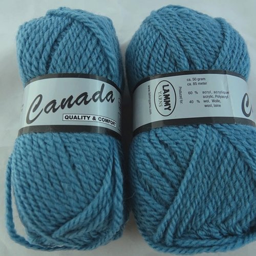 5 pelotes laine canada bleu céladon 457 lammy yarns