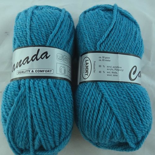 5 pelotes laine canada bleu canard 458 lammy yarns