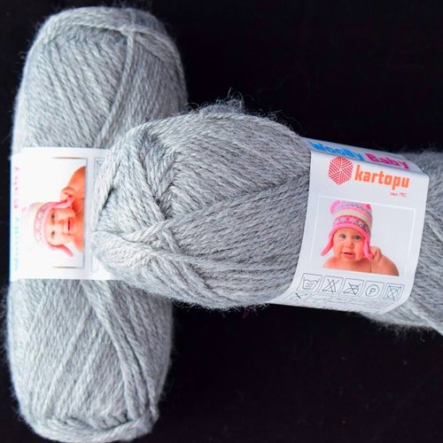 8 pelotes woolly baby gris 1001 avec laine